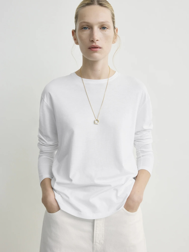 Classic Long-Sleeve Tee White - Image 1