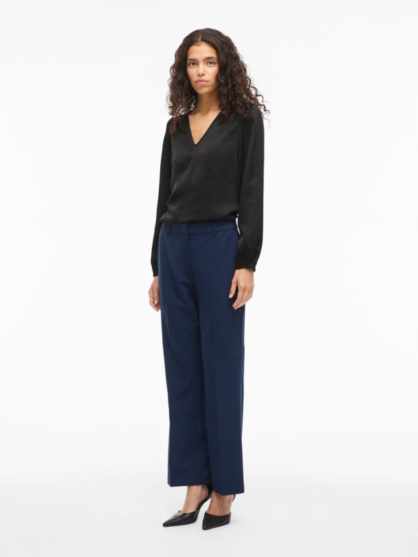 VIEllette langermet bluse, svart - Image 3