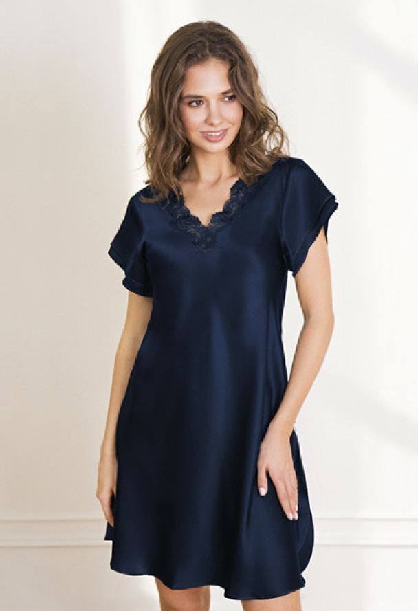 Wiki Ren silke Nattkjole med liten erme 27-80778