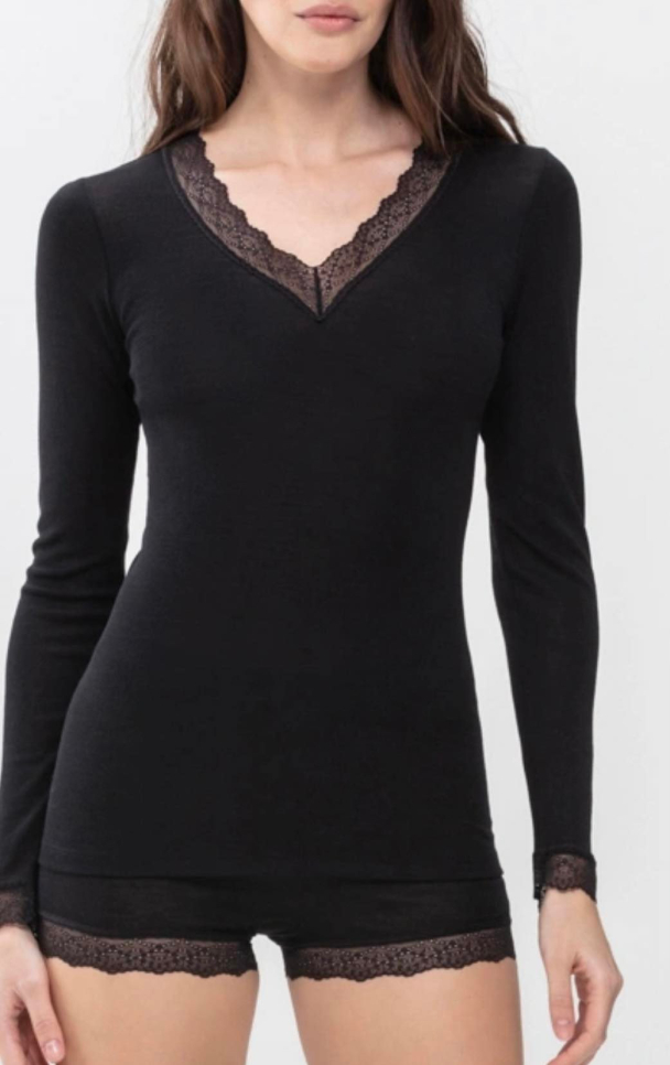 Mey Topp 66003 Genser ull og silke med blonde - Image 1