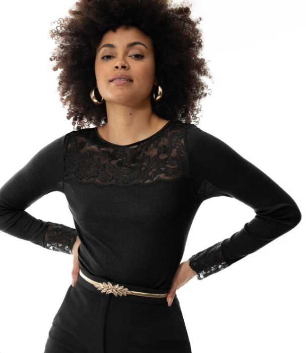 MEY T-SHIRT Long Sleeve Ull/Silke 66015 - Image 3