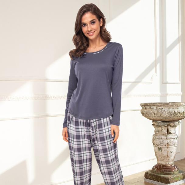 LADY AVENUE Bomull Flanell Pyjamas 83-1286 - Image 1
