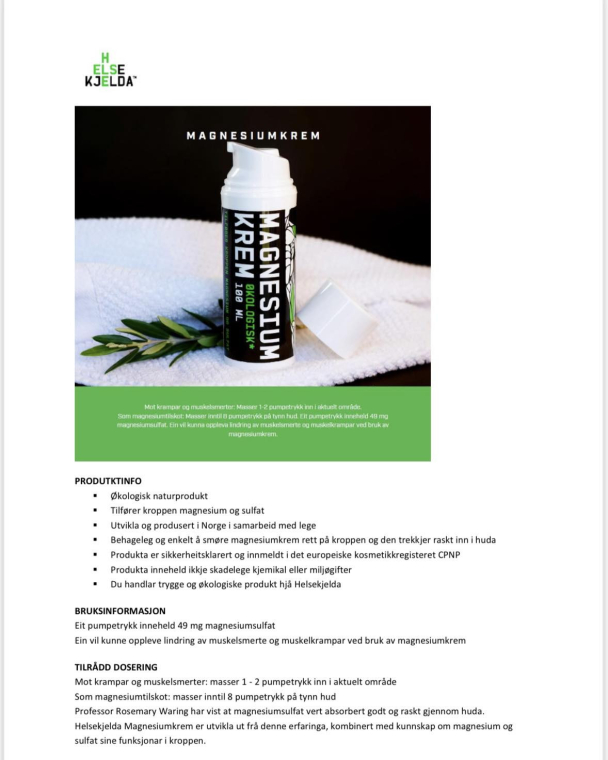 HELSEKJELDA Magnesium Krem Lavendel 100ml - Image 3