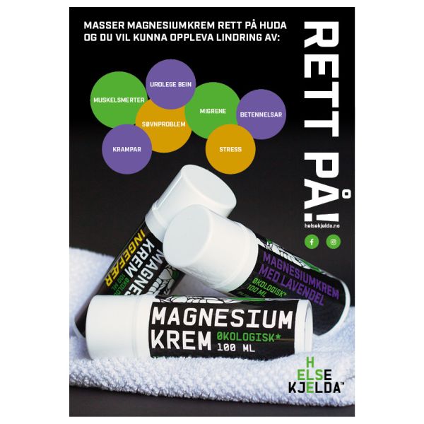 HELSEKJELDA Magnesium Krem Ingef&aelig;r 100ml