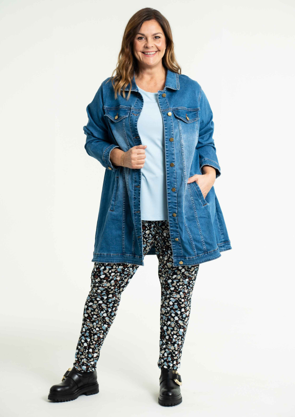 GOZZIP AMELA Long Denim Jacket G234039 - Image 1