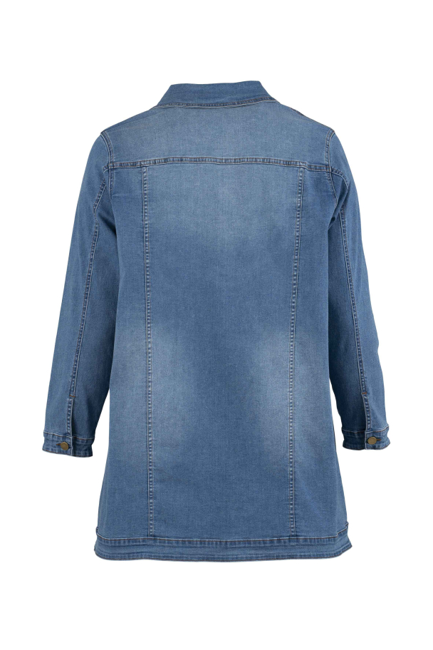GOZZIP AMELA Long Denim Jacket G234039 - Image 3