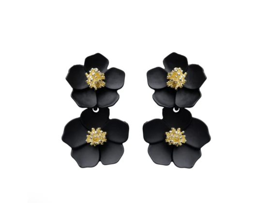 Black Colour BCErica Earrings Flower 4420