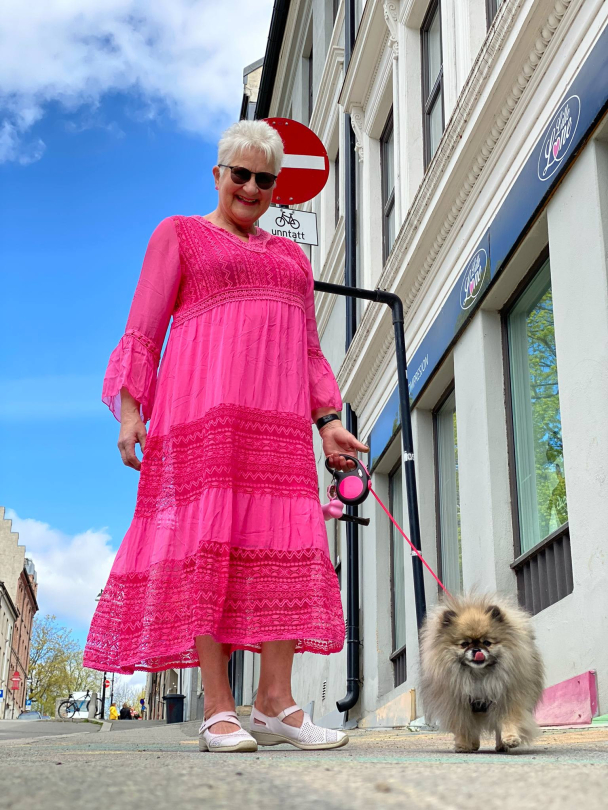 BIBBA Silkekjole V-hals PB2397 - Image 6