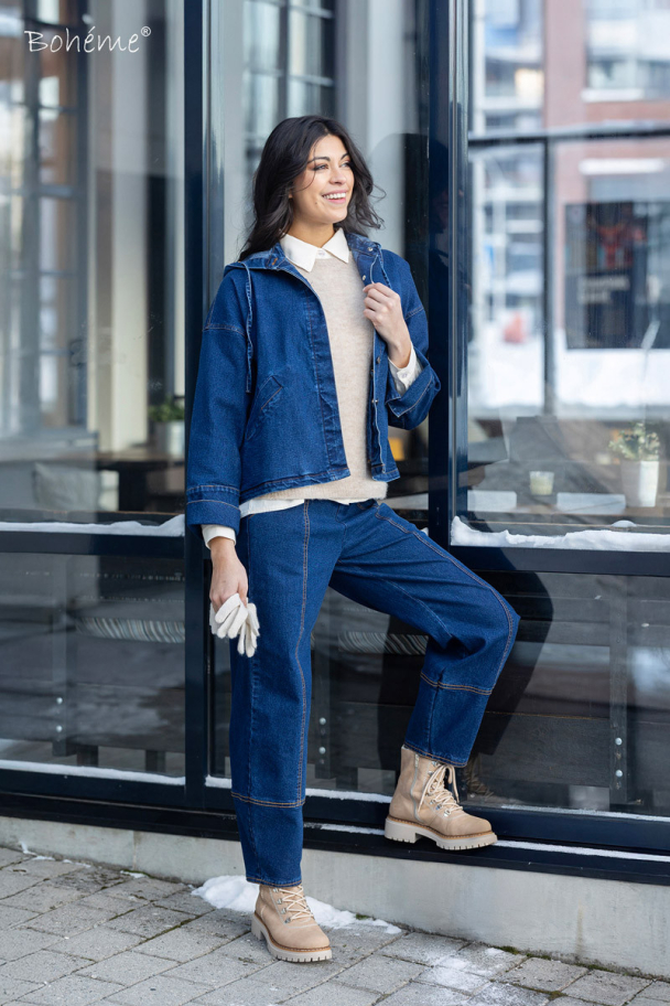 BOHÉME Jacket Hood Denim B13074 - Image 1