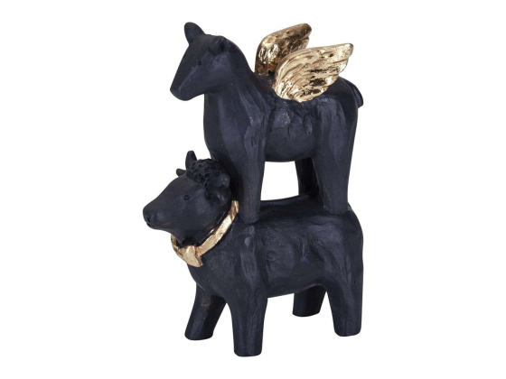 Ku og hest med vinger H 9.5cm