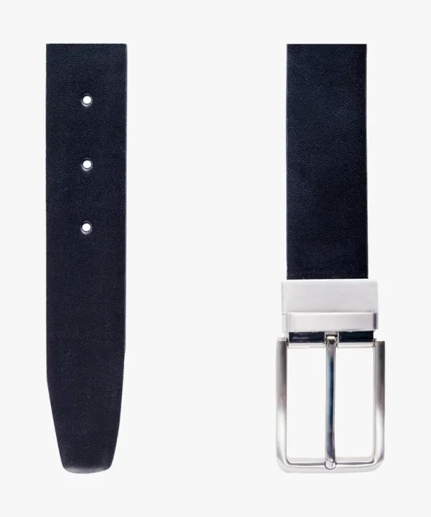 Profuomo Vendbart skinnbelte, svart/brunt - Image 2