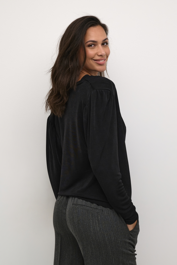KAgina Jersey Bluse Svart - Image 4