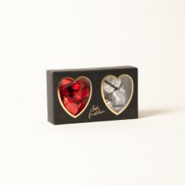 Hjerteeske gaveeske, sjokolade og karamell