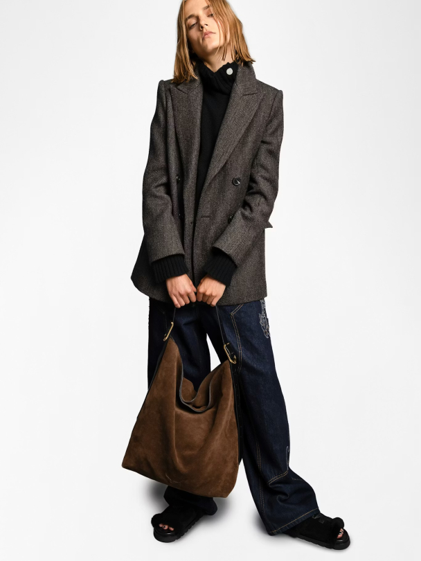Jane Hobo XL suede - Wood  - Image 3