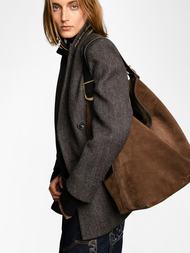 Jane Hobo XL suede - Wood  - Image 4