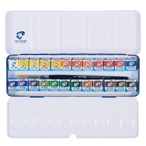 Van Gogh Akvarell – Metallskrin Sett – 24 half-pan og pensel
