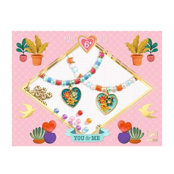 Perlesett - Lag armb&aring;nd med hjerter