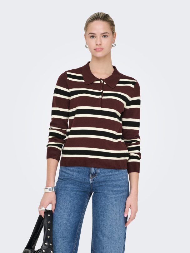 ONLLONDON LS STRIPE POLO CC KNT - Image 4