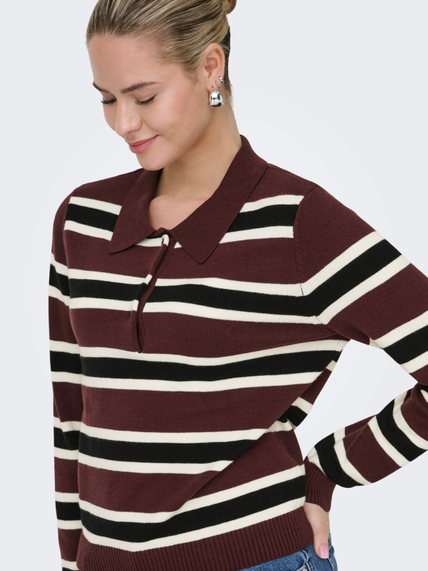 ONLLONDON LS STRIPE POLO CC KNT - Image 6