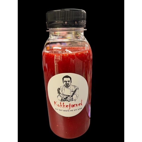 Frisk bringebærsaus uten stein