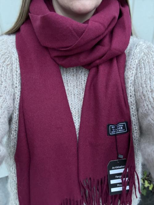 Cashmere skjerf -  rød