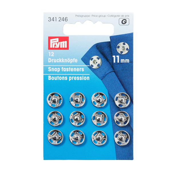 Prym Patentknapper 11mm 12stk – sølv