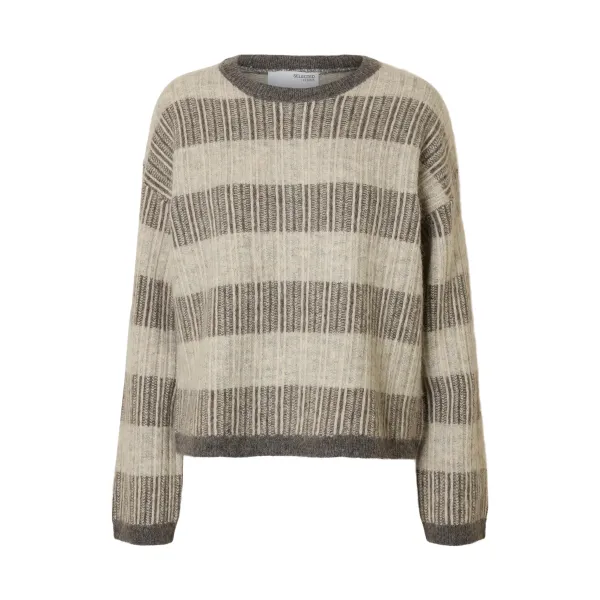 Alva Stripe Knit O-neck
