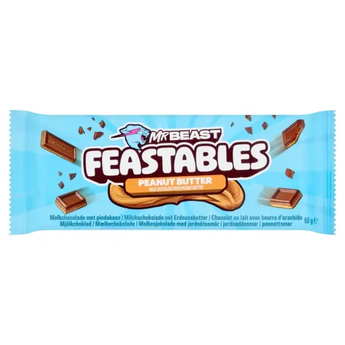 FEASTABLES MR BEAST MILK CHOCOLATE WITH PEANUT BUTTER 60g