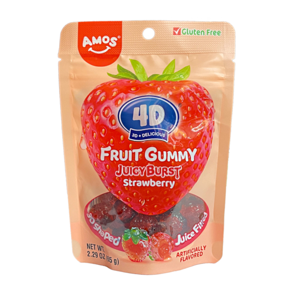 AMOS 4D FRUIT GUMMY STRAWBERRY BURST 65g