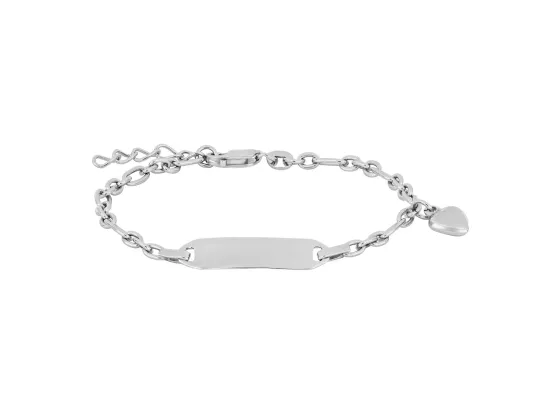 Armbånd -  Hjerte m. ID-Plate 925