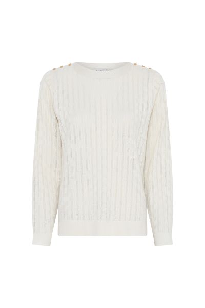 Genser m/hullmønster 180 169 Offwhite