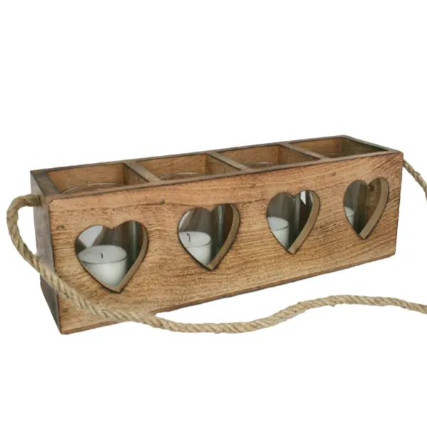 Lykt med hjerter, 4 lys, F-design