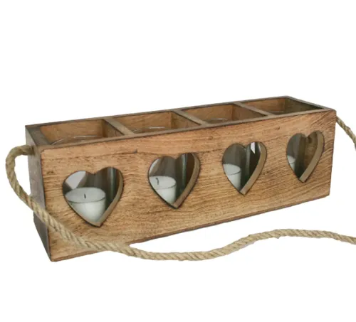 Lykt med hjerter, 4 lys, F-design