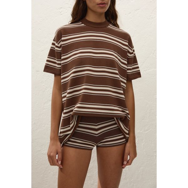Le Paz Top Ombre Stripe Macro Carob