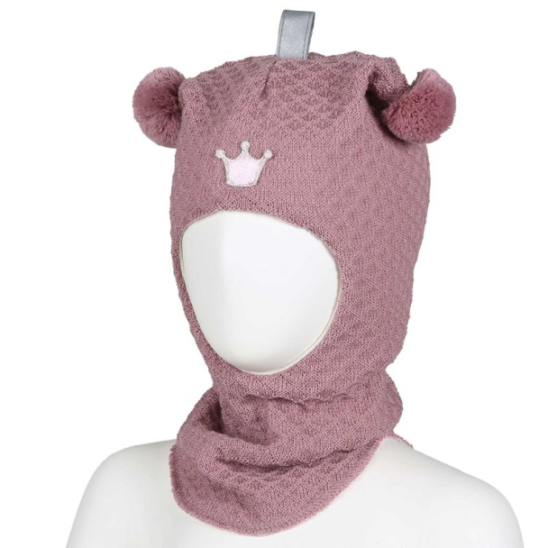 Kivat balaclava med flettemønster, rosa