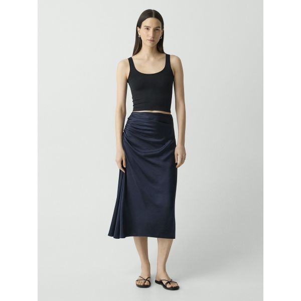 Side Ruched Skirt Nocturne Navy