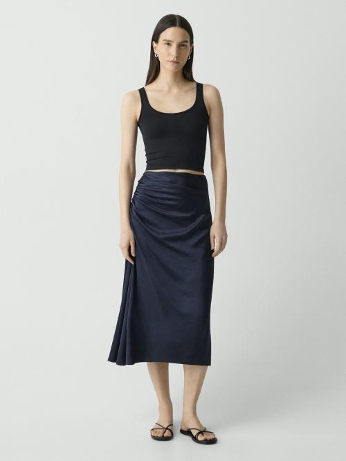 Side Ruched Skirt Nocturne Navy