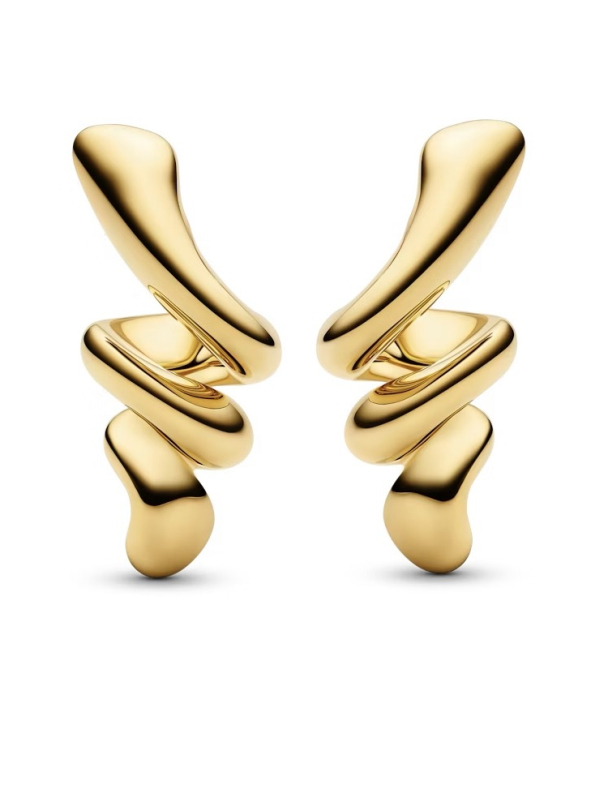 Coil Earrings - Golplated Silver - Image 1