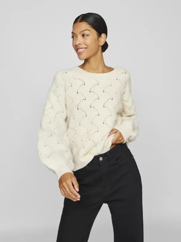 VISulfina strikket genser, offwhite - Image 1