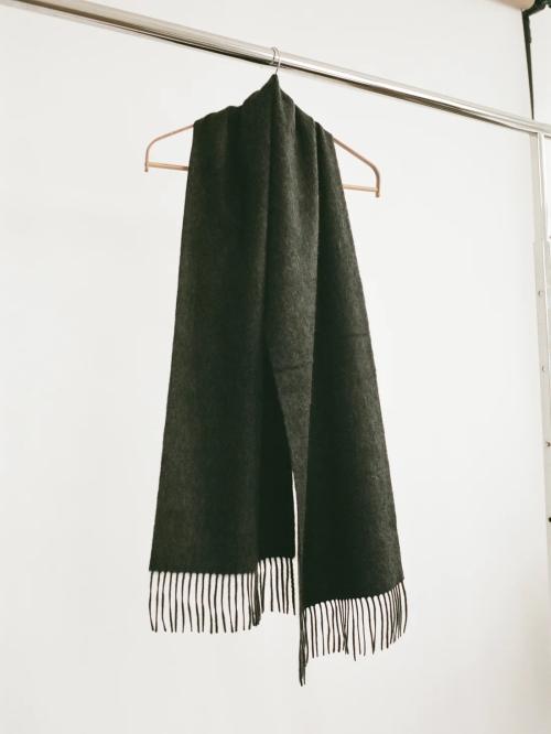 Cashmere Woven Scarf Dark Grey