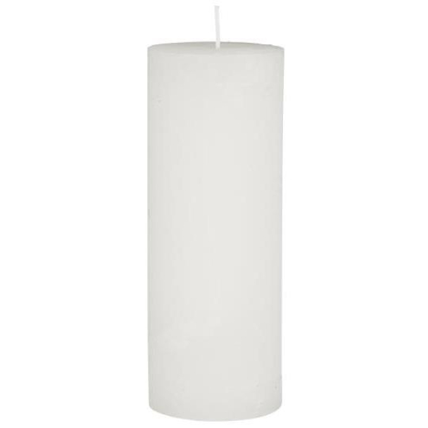 Lys Rustikk stearinlys hvitt Ø:6,8 H:18