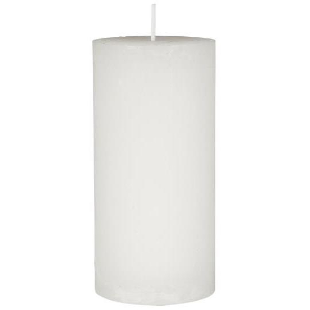 Lys Rustikk stearinlys hvitt Ø:6,8 H:14