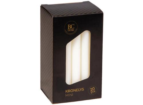 Kronelys mini 10cm 20stk hvit