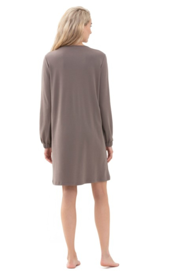 Nattkjole lange ermer, deep taupe - Image 3