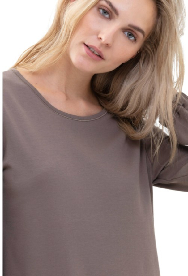 Nattkjole lange ermer, deep taupe - Image 1