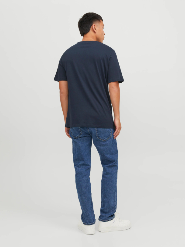 JCOPOINT BADGE TEE SS CREW NECK Navy - Image 5