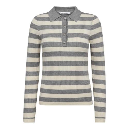 Bonny Stripe L/S Polo Knit  |   Bonny Stripe L/S Polo Knit fra Co´Couture