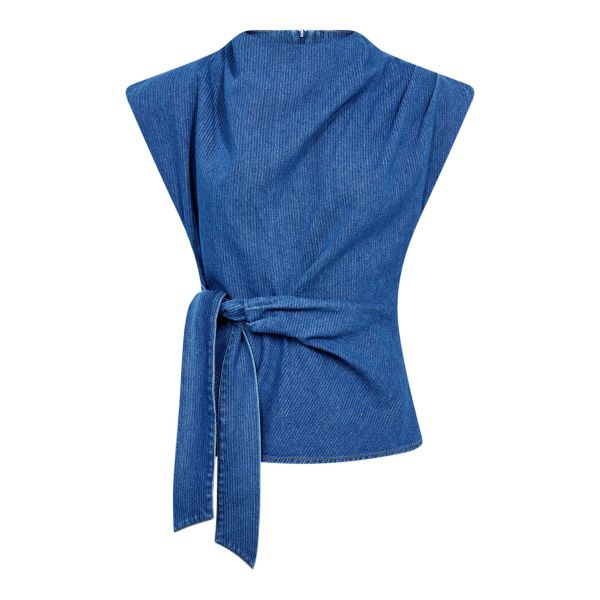 Kimmy Denim Pleat Top  |   Kimmy Denim Pleat Top fra Co´Couture