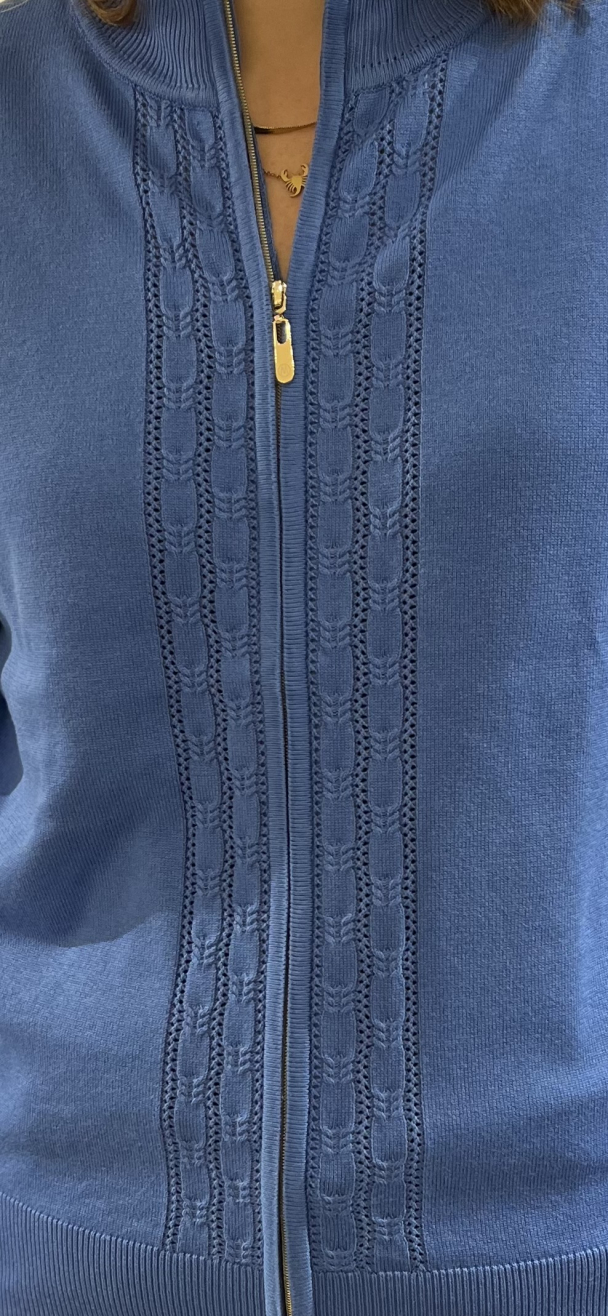 Cardigan m/glidelås 143 295 Blå - Image 3