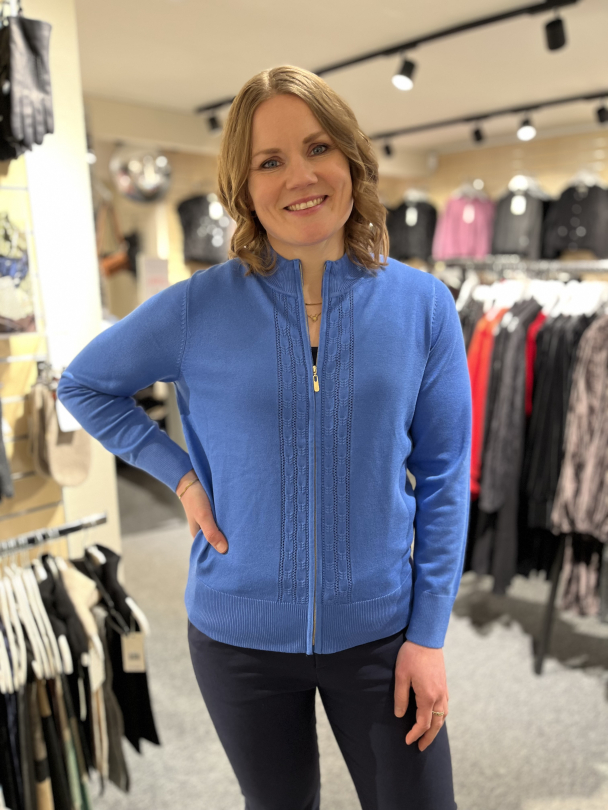 Cardigan m/glidelås 143 295 Blå - Image 1